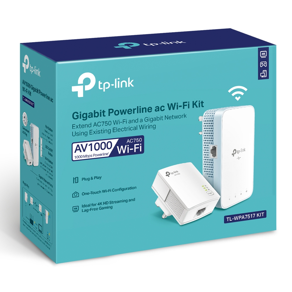 Tplink WPA7517 AV1000 Gigabit Powerline AC Wi-Fi Kit